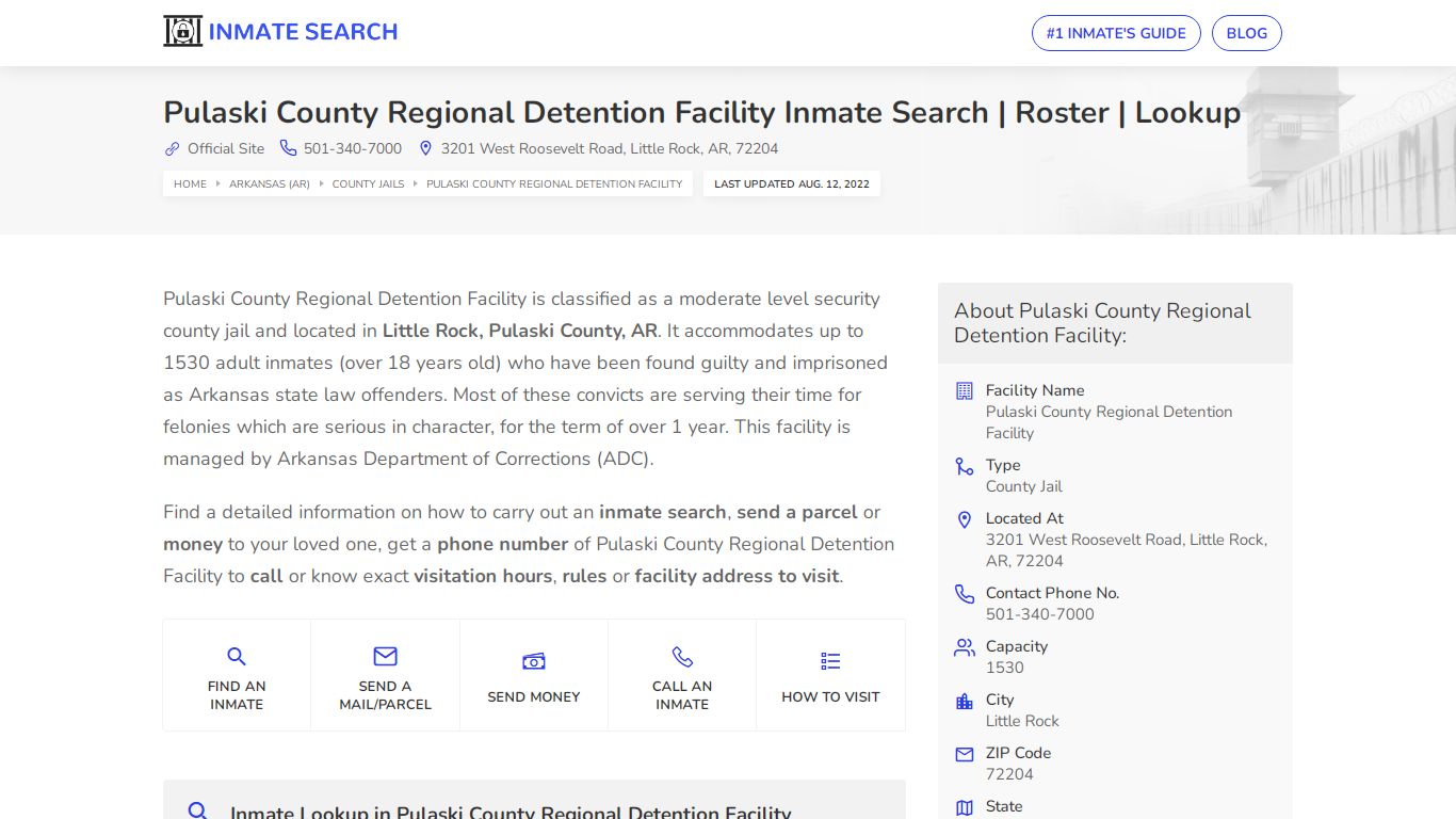 Pulaski County Regional Detention Facility Inmate Search ...